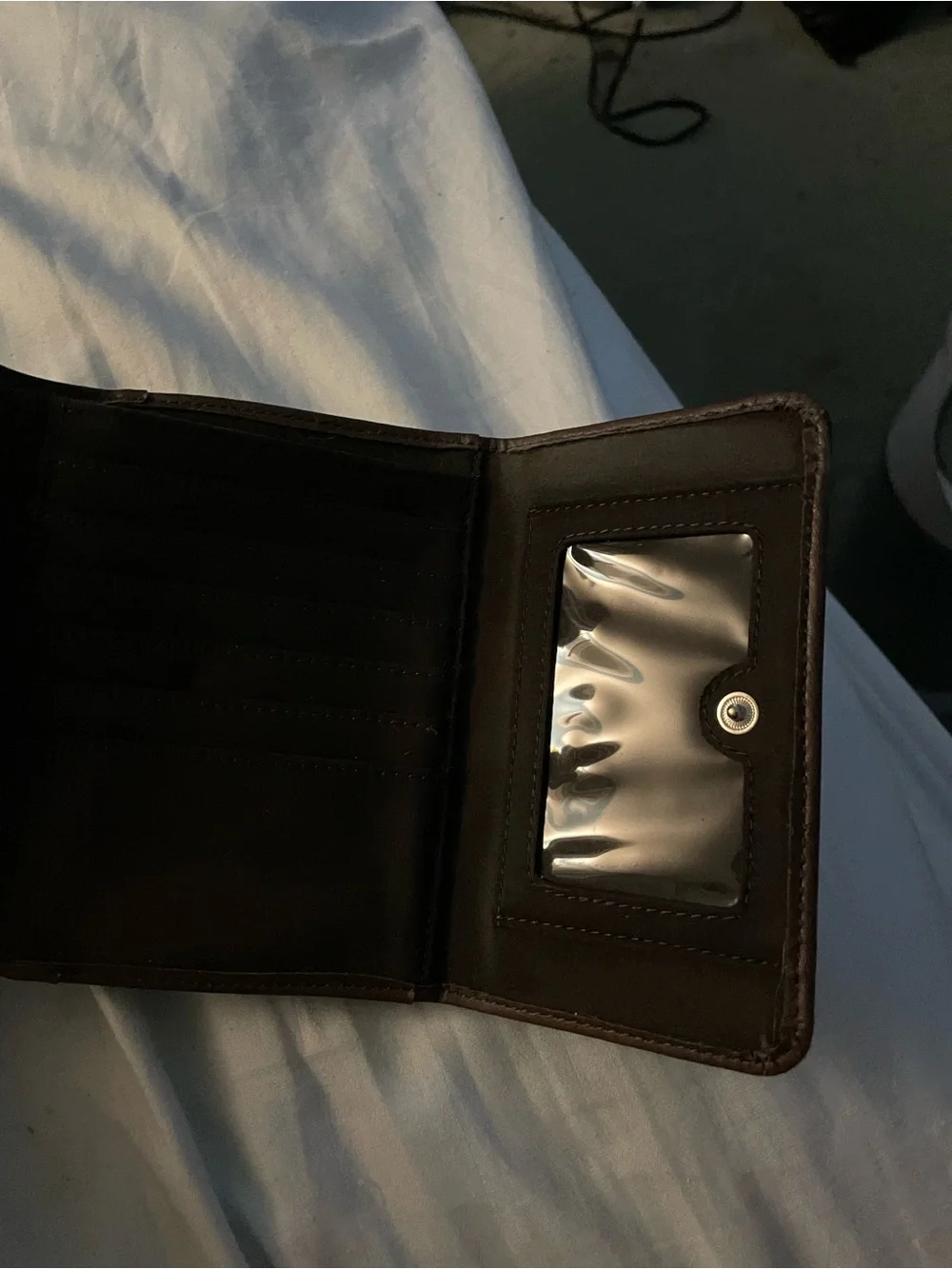 Vintage 90s unused Brown Compact Coin Purse and wallet